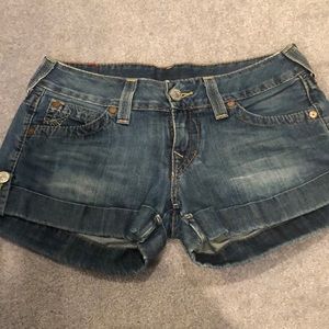 True religion cuff jean shorts